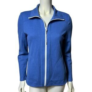 Talbots Royal Blue Cotton Blend Full Zip Athletic Jacket Size Small